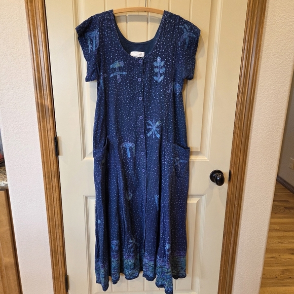 Nnamdi Ibenagu Spirit of Courage Old Style African Tie Dye Maxi Dress Women - Picture 1 of 16